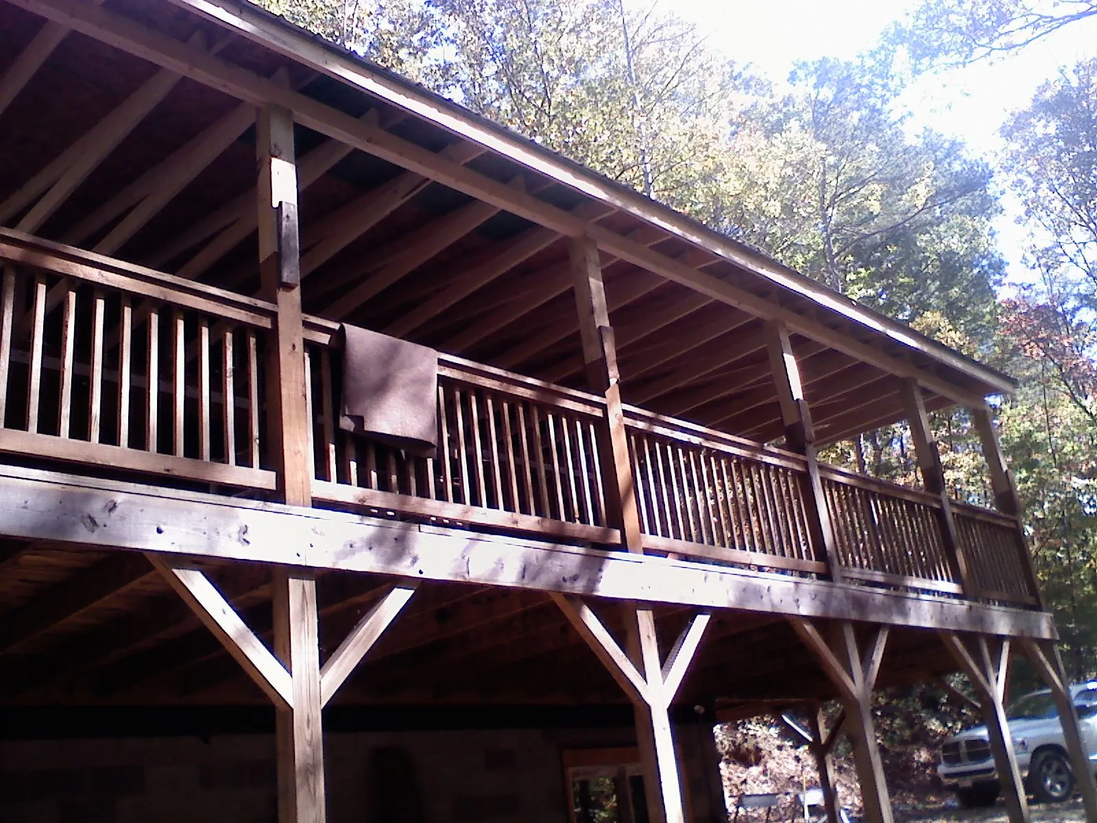 Timber framing under a new elevated porch and deck — Roof Leak Repair in Lackawaxen by Roofing Brothers